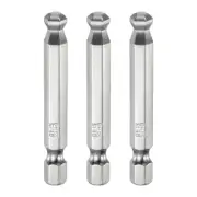 3pcs Ball End Hex Screwdriver Bit Set 6mm Magnetic 1/4" Hex Shank 2" Long
