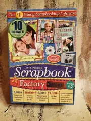 Art Explosion Scrapbook Factory Deluxe 4.0 Software Computer Photo Editor New