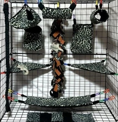 Baby Leopard*Sugar Glider Cage set * Rat * double layer Fleece