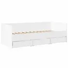 Daybed with Drawers Single Sofa Couch Bed White 90x190 cm Engineered Wood vidaXL