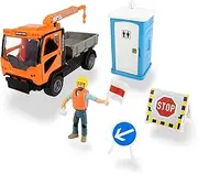 Dickie Toys Playlife - M.T. Service Set, Crane Truck Construction Site 21.5cm
