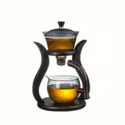 Kung Fu Glass Teapot Set with Infuser Chinese Lazy Pot Magnetic Switch 6 Cups