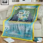 Lambswool 150x200cm Blastoise Peripheral Collection Card Super Soft Blanket
