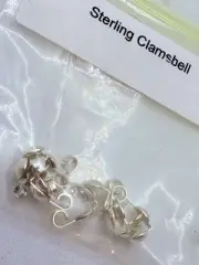 Sterling Silver Clamshell Cord Ends Qty:10