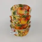 Set of 4 222 Fifth Pumpkin Vine Orange Salad Soup Bowls Autumn Thanksgiving Fall