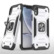 MCC Shockproof iPhone XR Heavy Duty Case Cover Tough Apple Ring Holder [Silver]