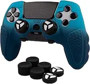 Durable Silicone Grip Cover for DualSense Edge PS5 Controller – Ergonomic, Anti-Slip Design with Thumb Stick Caps for Full Protection (New Blue)