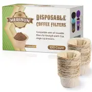 100 Count Disposable K Cup Coffee Filters, Coffee Filter Paper for Keurig Bre...