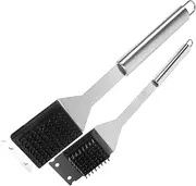 VANZACK 1set Portable BBQ Grill Cleaner Brush Scraper Lightweight Compact for Safe Cleaning for All Types of Barbecue Grills 2pcs