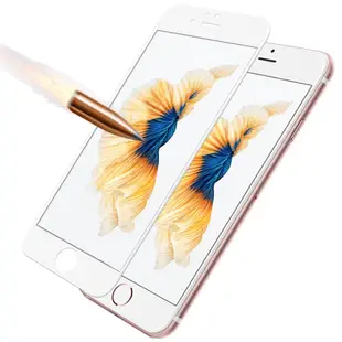 揚邑 Apple iPhone6/6s 4.7吋 滿版軟邊鋼化玻璃膜3D防爆保護貼-白