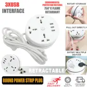 2.8 M Round Power Strip Plug ABS Extension Socket Universal Power Strip Home AU