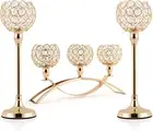 Set of 3 Gold Candle Holders Wedding Table Centerpieces,Tealight Candlestick Can