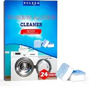 Xcleen Washing Machine Cleaner and Deodorizer Tablets 24 pack, Washer Cleaner for High-Efficiency He Washers Top Load, Deep Cleaning supply for laundry washer, Total 12oz