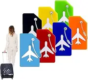 [Santdag] 7-Piece Set of Silicone Luggage Tags with Name, ID Card, Bright Color Luggage Tags for Quick Identification of Luggage, Travel Accessories (Multi-Color)
