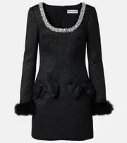 [Self-Portrait] Self-Portrait Sequined metallic minidress AU 14 black