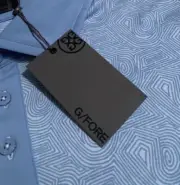 NEW G/Fore G4 Men's Size XL Blue Abstract Spiral Tech Jersey Golf Polo Shirt