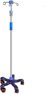 Adjustable IV Pole with Wheels Portable 5-Leg IV Bag Stand w/4 Hook Rolling Infusion Stand for Hospital & Home IV Therapy