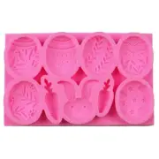 Happy Easter Egg Bunny Silicone Mold DIY Handmade Soap Cake Chocolate Making