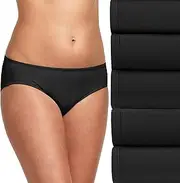 Hanes Ultimate Women's Hipster Panties 5-Pack, Moisture-Wicking Hipster Briefs, Hipster Underwear, 5-Pack (Colors May Vary)