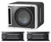 Alpine Vented Loaded Halo Enclosure with Alpine KTA-30MW 4-Channel Weather
