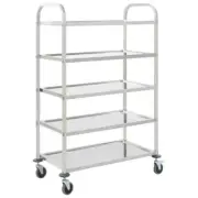 5-Tier Kitchen Trolley Wheels Cart Serving Utility Storage Shelf Rack Organiser