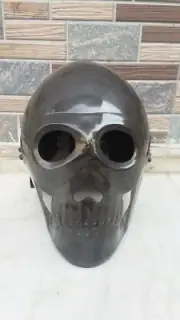 Medieval Knight Skull Armour Helmet Black Finish Reenactment LARP Replica Item