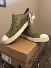 Native Jefferson Rookie Green Bone White Men's Size 11 Olive Green Shoes NIB