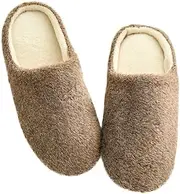 [Minkissy] Women's Cozy Plush Slippers Men's Cotton Padded Slippers Home Indoor for Couples Winter Size 44/45