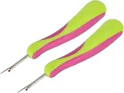 Seam Rippers Thread Cutter Stitch Unpicker 2pcs Sewing Accessories for Textile and Cross-Stitch Green ABS+Steel