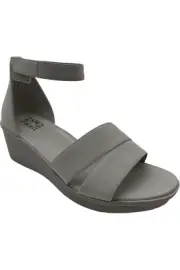Naturalizer Hook-and-Loop Ankle Strap Wedge Theron Urban Mist