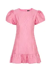 Sister Jane Pop Rose Floral-jacquard Cloqué Mini Dress - Fuchsia - 8 (UK8 / S) 8 (UK8 / S)