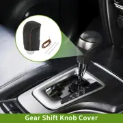 Car Gear Shift Knob Cover for Mazda 3 2014-2018 Pebbled Black Brown Faux Leather (for: Mazda)
