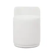 Hiboa Bouclé Ottoman Stool - Eggshell White