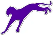 Panther Cougar Big Cat Silhouette - Vinyl Decal Sticker - 5.75" x 3.75" - Purple