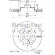 Bremtec Euro-Line GeoZinc Coated Brake Rotor - BDR16410EL