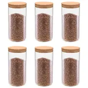 Storage Glass Jars With Cork Lid 6 Pcs Canisters & Jars