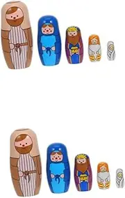 Sets Handmade Russian Nesting Dolls for Boys and Girls Wooden Stacking Dolls Home Decor Toy Present
