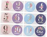Kisangel 12pcs Set Stickers Set Creative Monthly Age Markers for Newborn Photos Reusable for Capturing Growth Moments and Media
