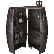 80 Bottle Iron & Wood Barrel Bar Wine Rack Cabinet