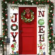 Grinch Christmas Decorations Grinch Porch Sign Door Banner Merry Grinchmas Theme Photography Yard Sign Banner E
