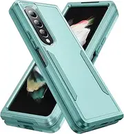 Asuwish Phone Case for Samsung Galaxy Z Fold 4 5G 2022 Cover with Slim Thin Hybrid Full Body Protective Mobile Dual Layer Back Rugged Cell Accessories ZFold4 Z4 Fold4 4Z ZFold45G Women Men Green