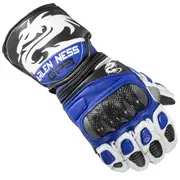 Arlen Ness Monza Motorcycle Gloves, black-white-blue, Size XS for Men Black White Blue