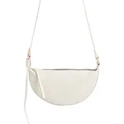 AllSaints Half Moon Leather Crossbody Bag in White at Nordstrom One Size