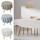 Rustic Stripe Embroidered Tablecloth Elegant Oval Dining Table Cloth ZhASs