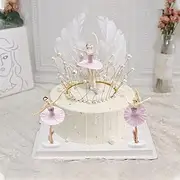 GZGXKJ 5 Pcs Ballet Girl Birthday Cake Decoration Cupcake Figurines Happy Birthday Cake Toppers Suitable For Wedding Party Birthday Cake Decoration
