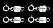 (4) 4.5mm 14k MAGNETIC CLASP Solid WHITE Gold Necklace 1/2" Extender Spring Ring