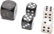 Cambor Games Deluxe Marbleized Backgammon Dice Set Black-Ivory