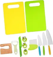 Kisangel 1 Set Montessori Kitchen Tools for Cooking Playset with Safe Knives Cutting Board and Fruit Cutters Fun Educational Kitchen
