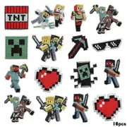 16pcs Minecraft Series Embroidered Patches, Sew On Or Iron On Decorative Patch Applique For Clothes, Dress, Hat, Jeans, Diy Accessories
