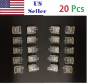 20PCs Amp 6-Wire Modular Phone Line Plugs 6P6C Gold Contacts RJ11,RJ12,RJ14,RJ25